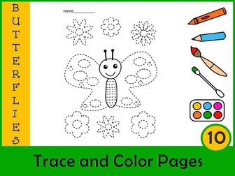 Butterflies Trace and Color Pages | Fine Motor Skills | Morning Work