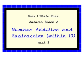 White Rose Maths, Year 1, Autumn Block 2, Week3