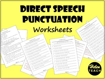 Direct Speech Punctuation Worksheets Differentiated