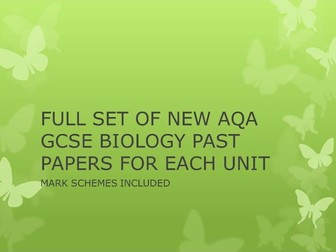 New AQA Biology- Full course set of past paper homework or revision workbook with markschemes