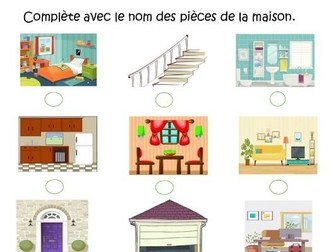 Les pièces de la maison ( French House) Worksheets.