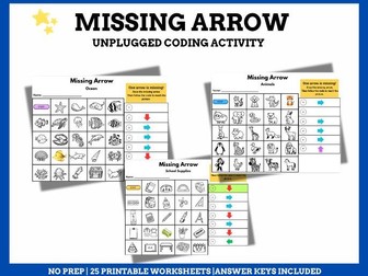 Missing Arrow Coding Worksheets | Unplugged STEM Activities