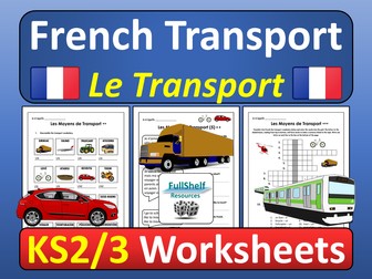 French Transport Worksheets