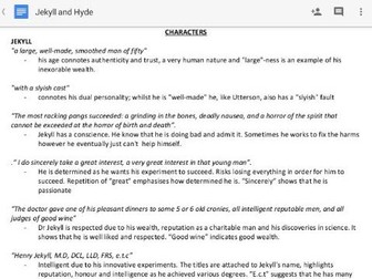 Notes of Dr Jekyll and Mr Hyde key characters, themes and summaries of all chapters