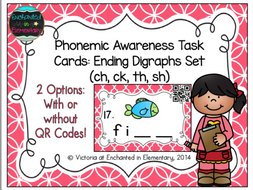 Phonemic Awareness Task Cards: Ending Digraphs Set