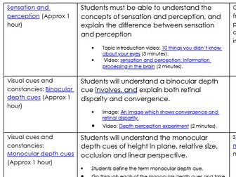 Medium Term Plan Psychology Perception