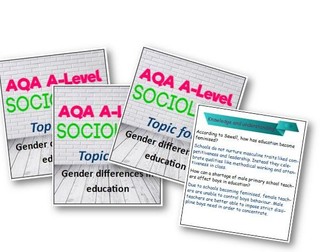 AQA A Level Sociology revision cards Gender