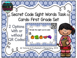 Secret Code Sight Words Task Cards: First Grade Set