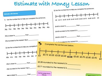 Year 4 Money - Estimate with Money Lesson