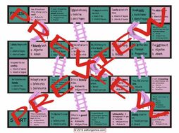 Parts of Speech Chutes and Ladders Board Game