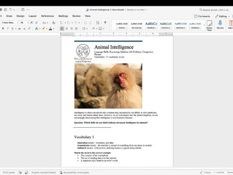 Animal Intelligence: Evidence | CEFR B2–C1