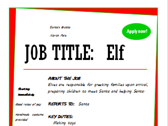 Christmas Elf job description