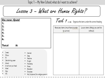 Year 7 Autumn term: 14 lessons & activities