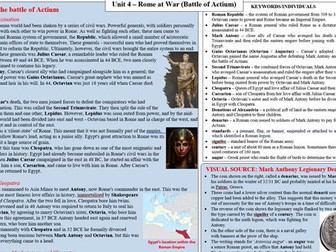 OCR Classical Civilisation GCSE, Component 2: War & Warfare Knowledge Organisers