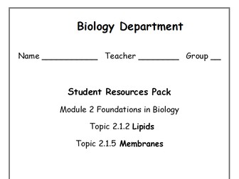 OCR Biology  Lipids 2.1.2 and Membranes 2.1.5