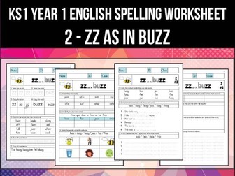 Spelling & Phonics Worksheet - z sound spelled ZZ