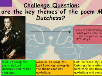'My Last Dutchess' - Differentiated Revision Lesson