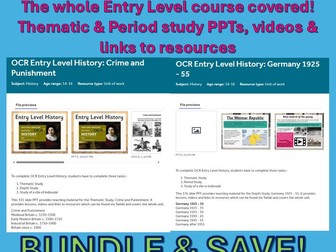 OCR Entry Level History: Thematic Study and Period Study BUNDLE!