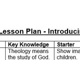 KS1 - Introducing Theology (Lesson Plan only)