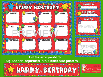 Classroom Decoration Star Birthday English Posters and Certificates
