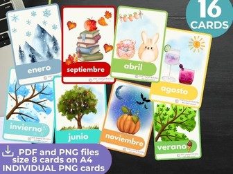 SPANISH Months Vocabulary flashcards