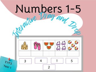 Interactive Drag and Drop - Numbers 1-5