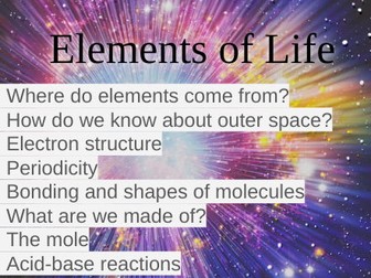 Elements of Life lessons 7-9: Moles, Empirical Formula and Water of Crystallisation