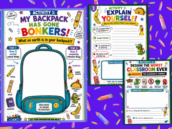 Back to School Activity Pack | 10 Fun and Quirky Printable Activities for Kids