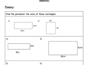 Perimeter / Area of Squares and Rectangles