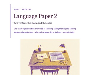 Language Paper 2 model answers at three levels: Question 3, language