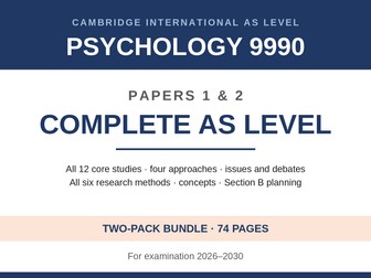 CIE AS Psychology 9990: Papers 1 & 2