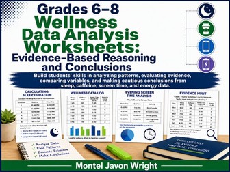Grades 6–8 Wellness Data Analysis Worksheets | Evidence-Based Reasoning & Graphs