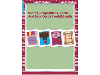 Sports,Verbs,Task Cards And Prepositions Bundle