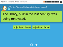 Adjectival phrases and clauses - Interactive Activity - KS3 Spag