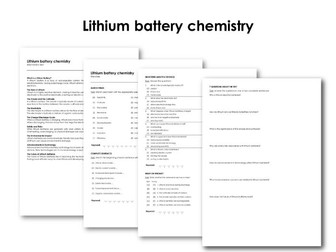Lithium battery chemistry (Infotext and Exercises)