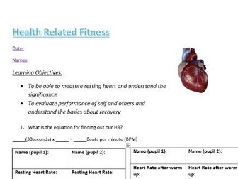 Health Related Fitness Worksheet