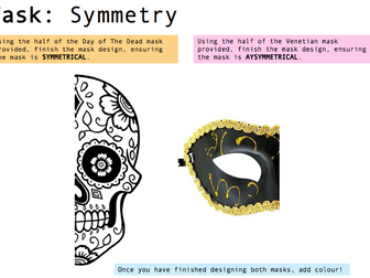 Art & Design - Cultural Masks Worksheets - SYMMETRY