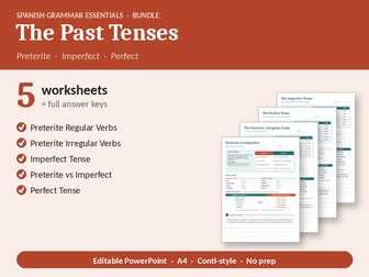 Spanish Past Tenses Bundle (Conti-style): Preterite, Imperfect & Perfect