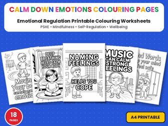 Calm Down Emotions Colouring Pages | Printable Colouring Page Worksheets | PSHE Self-Regulation