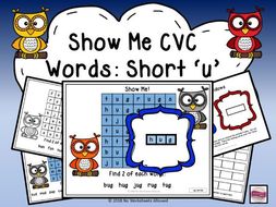 cvc words phonics activity short u words teaching