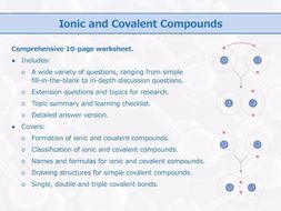 Ionic and Covalent Compounds [Worksheet] | Teaching Resources