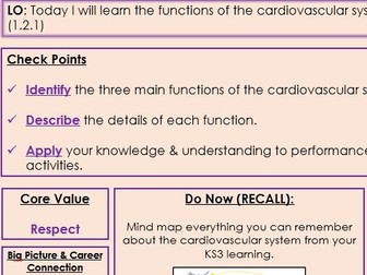 Edexcel GCSE PE - Component 1 - Topic 1 - Lesson 11 - The Circulatory System