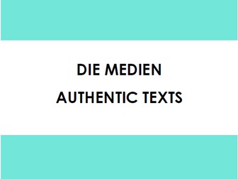 Die Medien - Authentic Texts