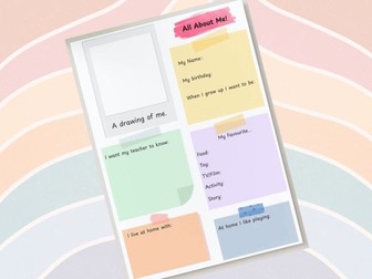 Starting School - All About Me EYFS Transition