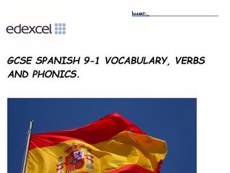 NEW GCSE Edexcel Spanish vocabulary, verbs and phonics booklet