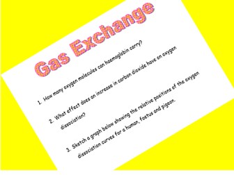 Gas exchange questions (factual recall)