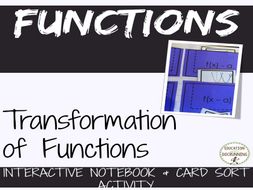 Transformations of Functions Interactive Notebook and Card Sort Activity