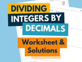 Dividing Integers by Decimal Worksheet