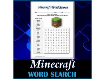 Minecraft Word Search Puzzle