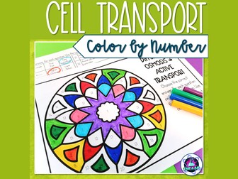 Diffusion, Osmosis & Active Transport Colour by Number